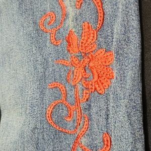 Denim 24/7 brand jeans with embroidery. Size 20. NEVER WORN
